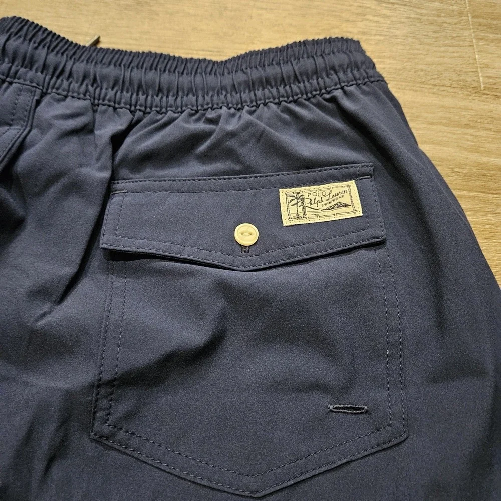 Polo Ralph Lauren 5.75 Inch Traveler Classic Swim Trunk Men XL Blue Pony Stretch